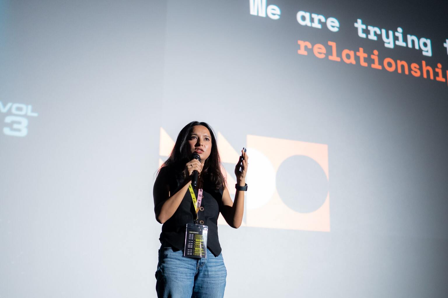 Hricha Sharma presenting her design feats at OrangeNXT